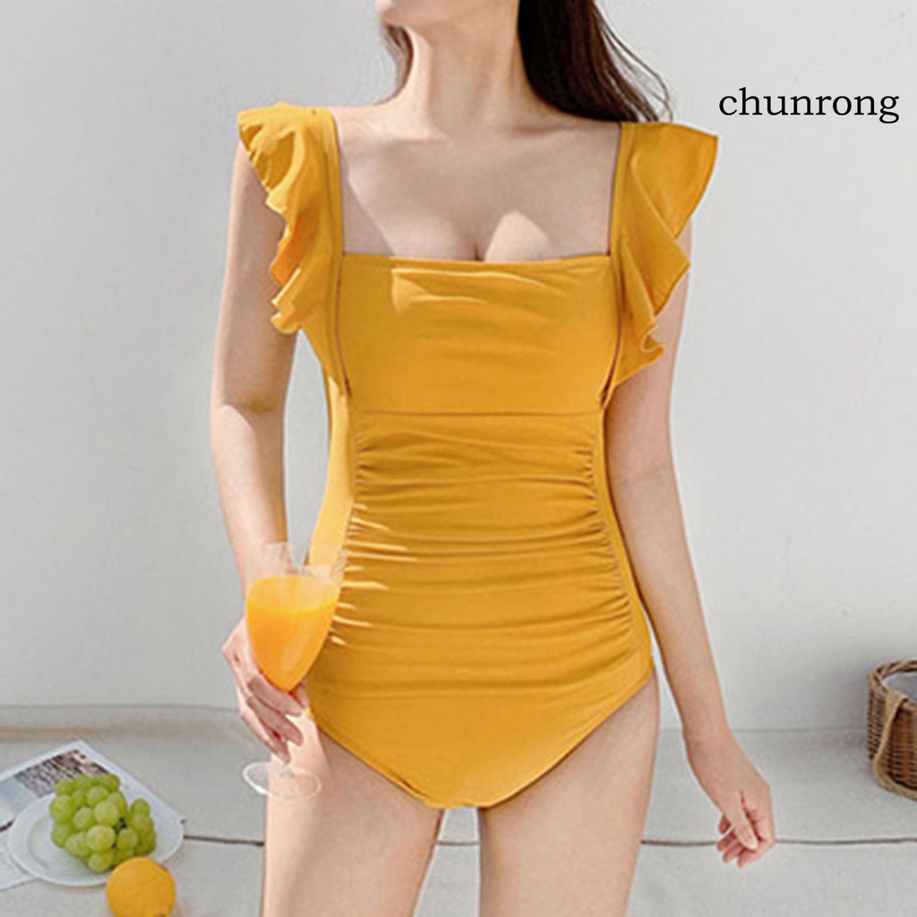 Bộ Đồ Bơi Một Mảnh Cổ Vuông Lưng Trần Quyến Rũ Dành Cho Nữ