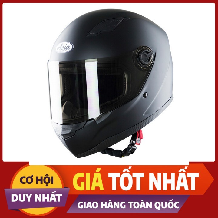 Mũ Bảo Hiểm fullface ASIA M136 Đen trơn ( CHÍNH HÃNG 100% BẢO HÀNH 1 NĂM )