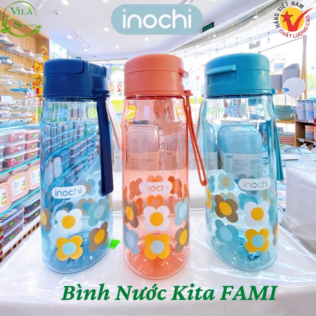 Bình Đựng Nước, Bình Nước Thể Thao Kita Boost - Active - Fami - Slim Inochi Xuất Nhât - Châu Âu - Eu