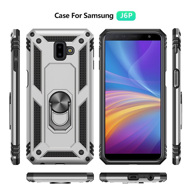 Ốp điện thoại TPU+PC phối giá đỡ nhẫn từ tính cho Samsung Galaxy J4 Core J6 Plus J7 Prime 2016 ON7 J610 J415