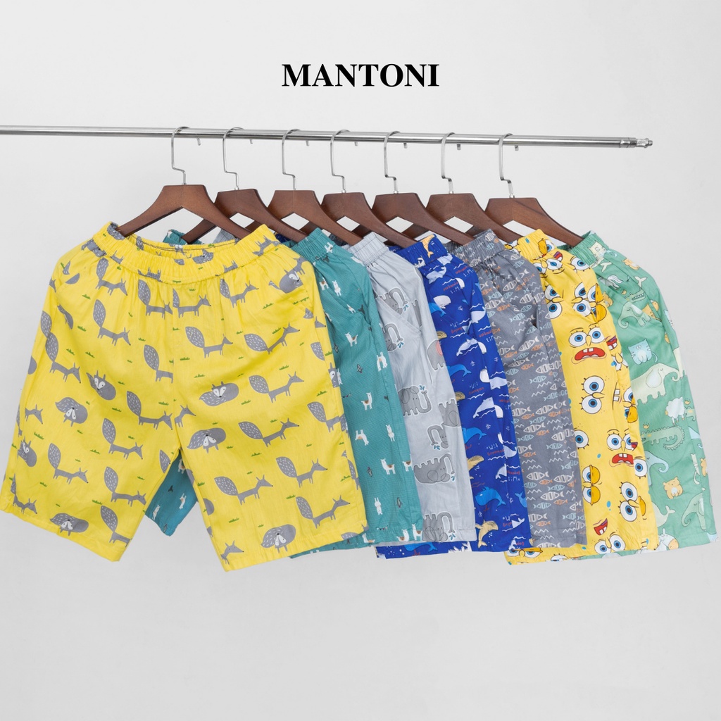 Quần short nam Mantoni chất cartoon siêu thoáng mát, quần đùi thể thao nam(SBD59)