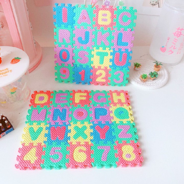 Set 36 Tấm Thảm Mini Trải Sàn Mềm Mại Cho Bé Tập Bò