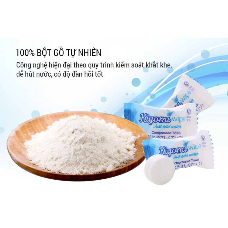 Hộp Khăn Nén Đa Năng Nhật Bản Kiyomi (100 Viên)