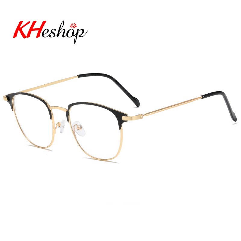 Siêu Phẩm kính 0 độ 2022, Gọng Cận Retro Kim loại thiết kế hình bầu dục đẹp mắt mã Y3007