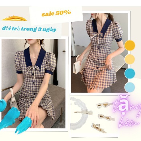 Váy kẻ caro , đầm đuôi cá cao cấp TÍT_FASHION size m l