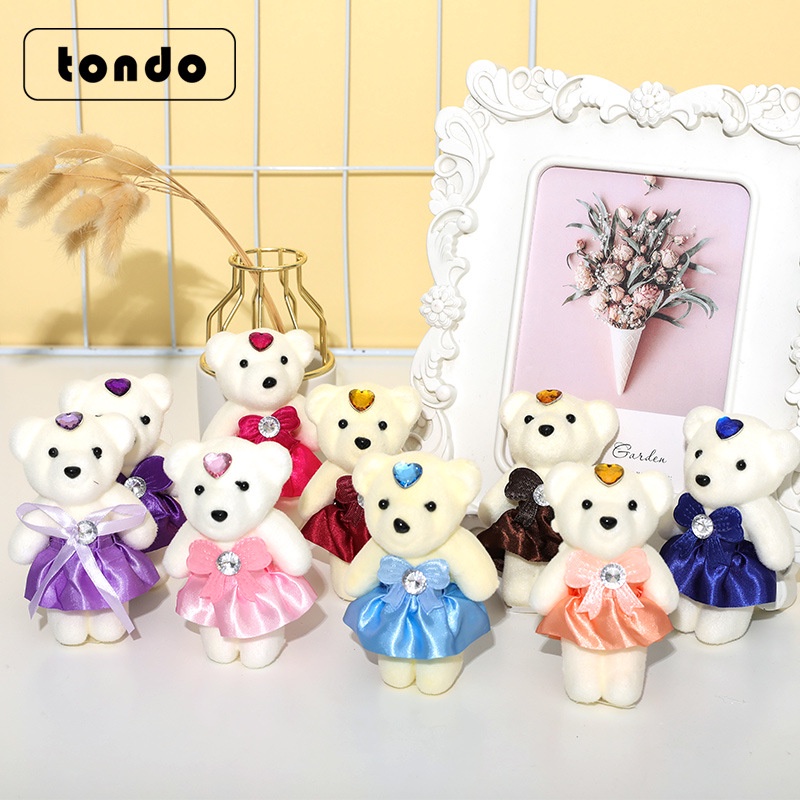 Bó 10 Gấu Bông Dễ Thương Trang Trí Tiệc Cưới