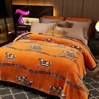 HÀNG MỚI-  Chăn Tuyết Muji Điều Hòa Ngựa Rome Hẻrmes - Thu Đông - BST Chăn Tuyết Nhung