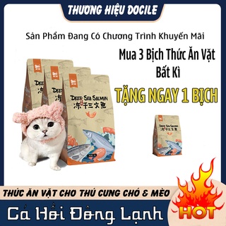 Cá hồi đông lạnh Docile cho Chó & Mèo, Đồ ăn vặt chó & mèo, Snack cho chó & mèo, bánh thưởng cho chó & mèo,cho mèo con