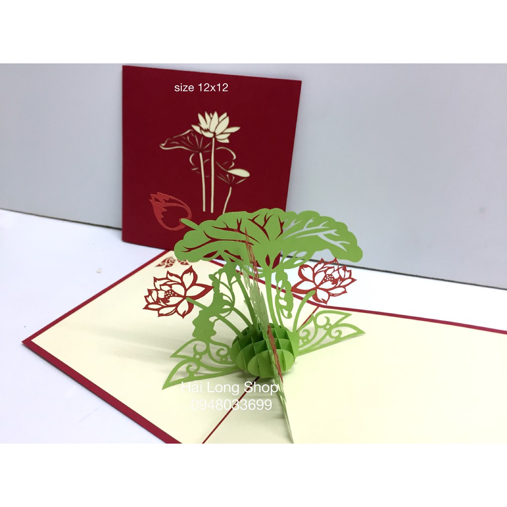 Hoa Sen ( VN )- Lotus - Flower  - Thiệp 3D