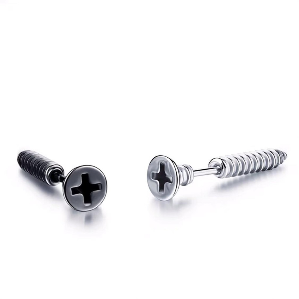 khuyên tai bông tai xỏ đinh ốc vít thời trang cá tính titan không gỉ