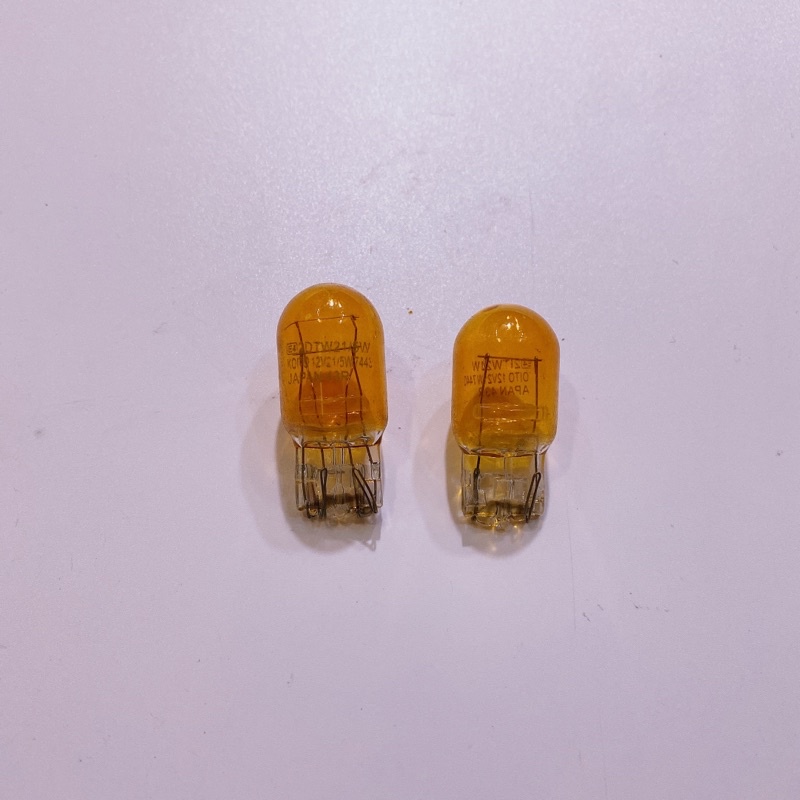 Cặp bóng đèn xi nhan cho xe SH VIỆT chân dẹp, bóng thuỷ tinh Halogen dây tóc 12V ánh sáng vàng & cam