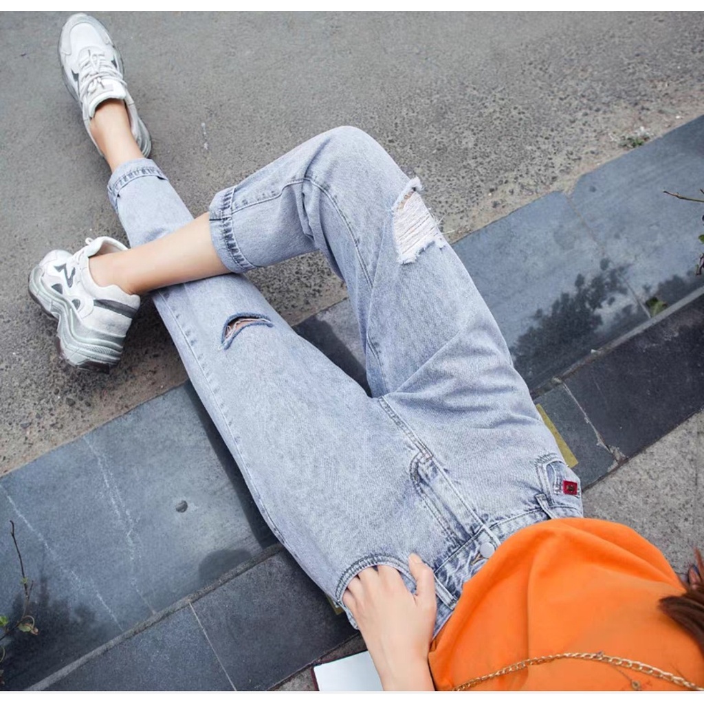 Quần bò baggy nữ quần jean baggy nữ quần jeans nữ lưng cao cạp cao quần nữ đẹp 3 size S M L hot 2022 SKShop22 | BigBuy360 - bigbuy360.vn