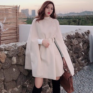 (ORDER) Áo choàng dạ nữ thắt eo phong cách Hàn Quốc