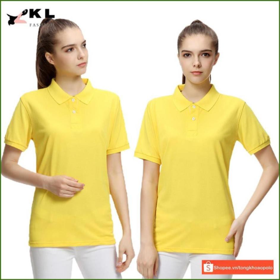 Áo thun nữ thể thao ngắn tay màu vàng chanh áo polo cổ trụ thun cao cấp mềm mại thoáng mát - KL02-vg