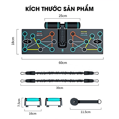 Bảng Tập Hít Đất Đa Năng PARALLETTERS, Dụng Cụ Hít Đất Tại Nhà 12 Trong 1 Siêu Tiện Lợi Tặng Kèm Con Lăn Tập Bụng