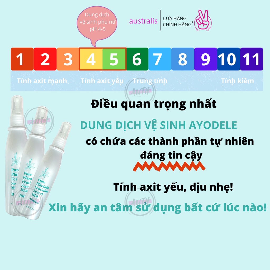 Dung Dịch Vệ Sinh Phụ Nữ Ayodele Hàn Quốc Dạng Xịt Không Cần Rửa Lại Với Nước, Có Kiểm Nghiệm Pasteur- 100ml