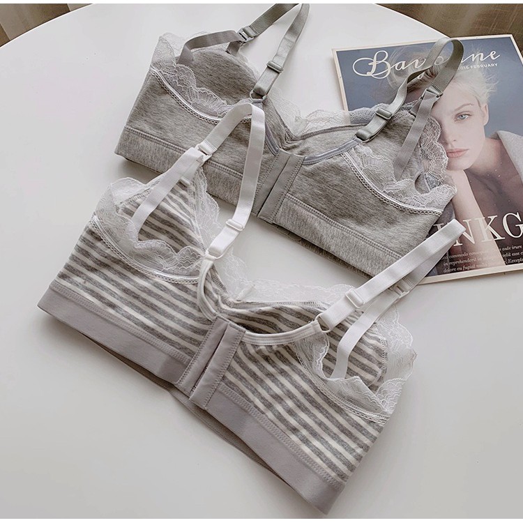 Áo Ngực Bà Bầu ,bra áo lót cotton viền ren cho con bú và sau sinh không gọng nâng đỡ chống chảy sệ cho mẹ bầu mới nhất