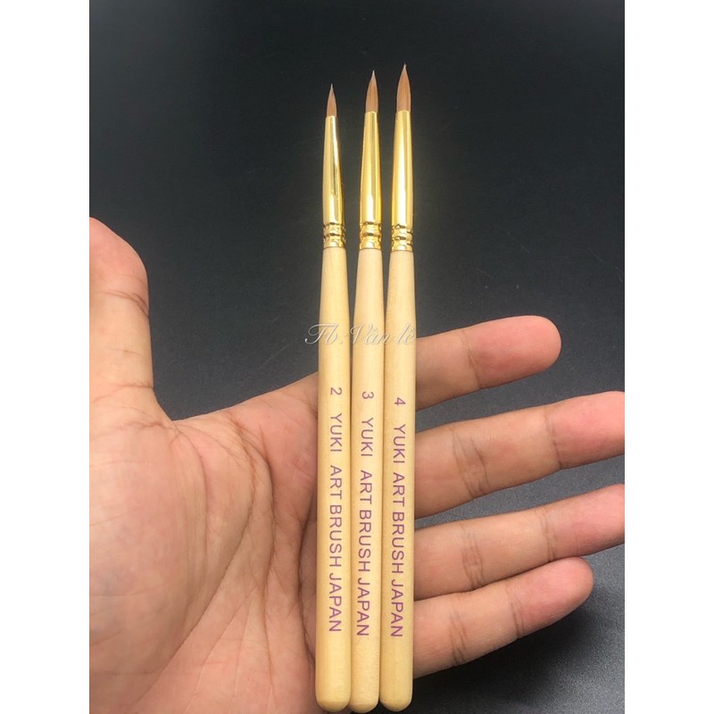 Cọ yuki art brush japan chữ tím lông xịn 100% số 2 3 4