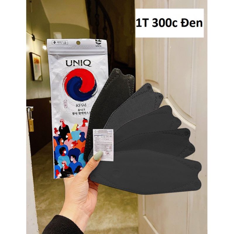 Khẩu trang.1 Thùng 300 chiếc KF94 UniQ Dành Cho người lớn Kháng Khuẩn, Chống bụi mịn