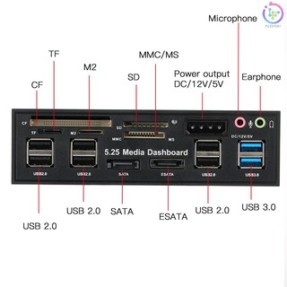 PCER♦Multi-Function USB 3.0 Hub eSATA SATA Port Internal Card Reader PC Dashboard Media Front Panel