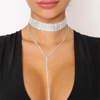 Vòng cổ choker bản to đính đá elizabeth cực sang chảnh CKV82