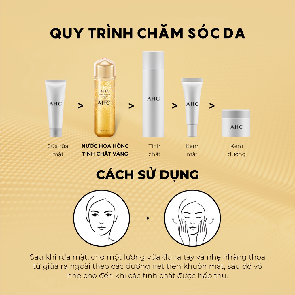 [Mã COSAHC03 giảm 10% đơn 600K] Nước Cân Bằng Chống Lão Hóa Tinh Chất Vàng AHC Brilliant Gold Toner 140ml