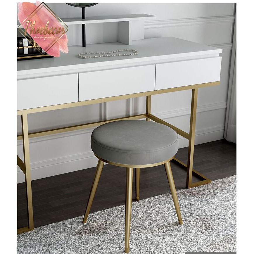 Ghế cho bàn trang điểm chân mạ vàng - PB258 | BigBuy360 - bigbuy360.vn
