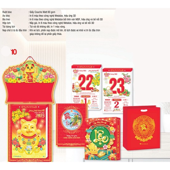 Lịch Bloc Siêu Đại Trọn Bộ 2023 (20 x 30 cm) - Chiêu Tài Phát Lộc - H10