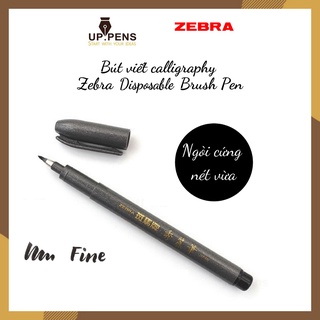 Bút brush viết calligraphy Zebra Disposable Brush Pen - Fine Tip (Nét vừa)