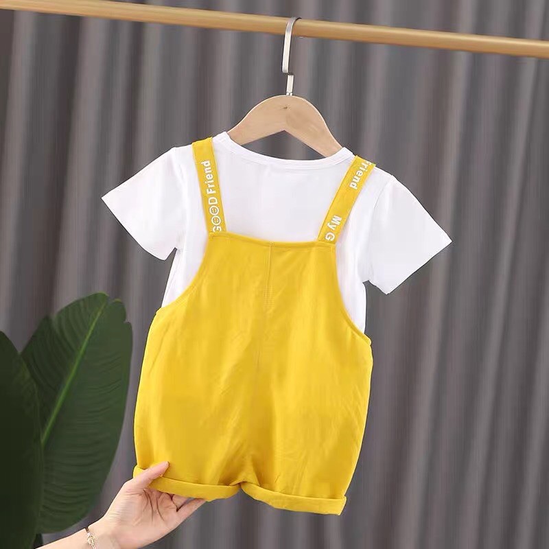 Yếm Mặt Cười Kèm Áo Coton Mềm Mịn Cho Bé