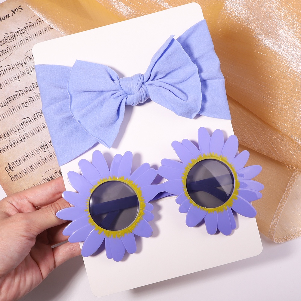 RainBow Bows Set 2 Dây Cột Tóc Nylon Co Giãn Màu Sắc Trơn Cho Bé Gái