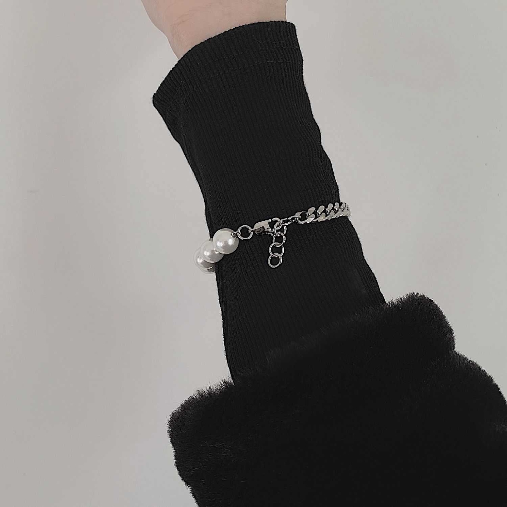 Fashion ins pearl stitching chain bracelet bracelet