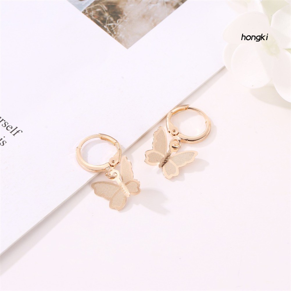 BUTTERFLY Bông Tai Hình Bướm Dáng Dài Thời Trang Dành Cho Nữ