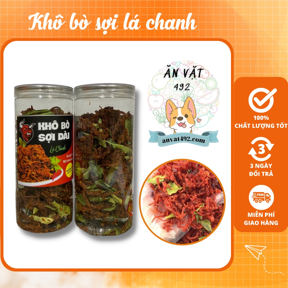 Khô Bò Sợi Lá Chanh 300g Ăn Vặt 492