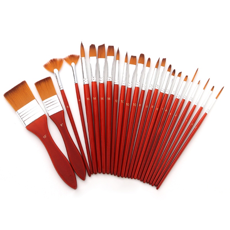 Bộ Cọ Vẽ Tranh Sơn Dầu Acrylic 24 Kiểu Chuyên Nghiệp