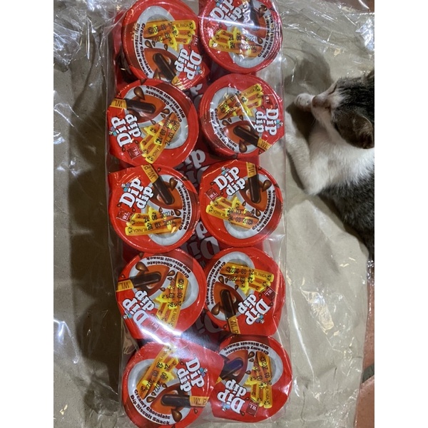 khay 10 hộp bánh chấm sô cô la thái lan