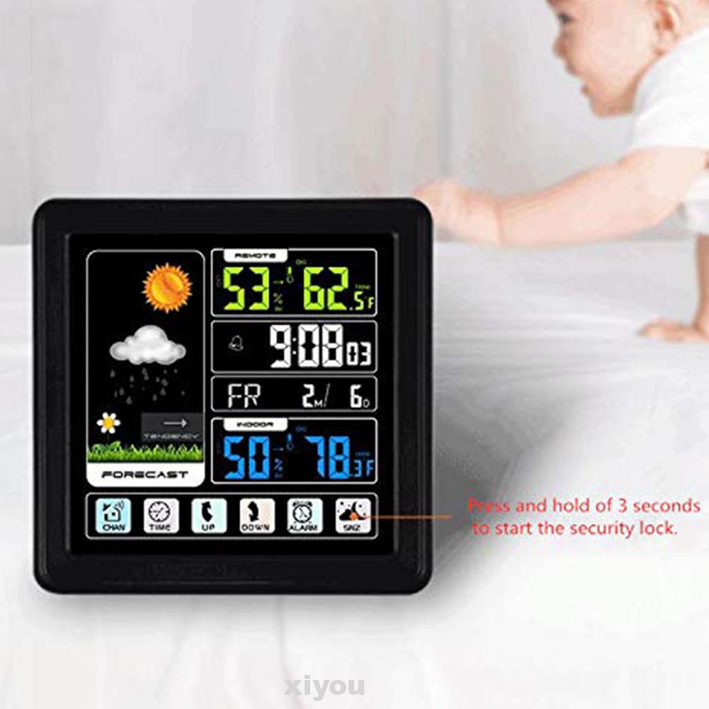 TS 3310 HD Touch Screen Humidity Outdoor Temperature Sensor USB Charging Wireless Weather Station