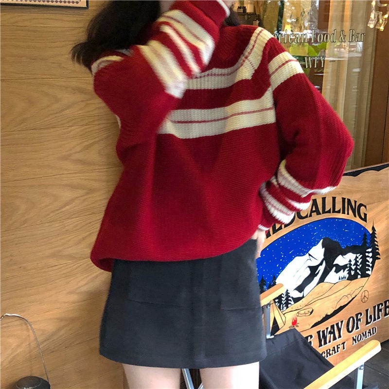 Áo nỉ nữ dài tay cổ cao thời trang Hàn