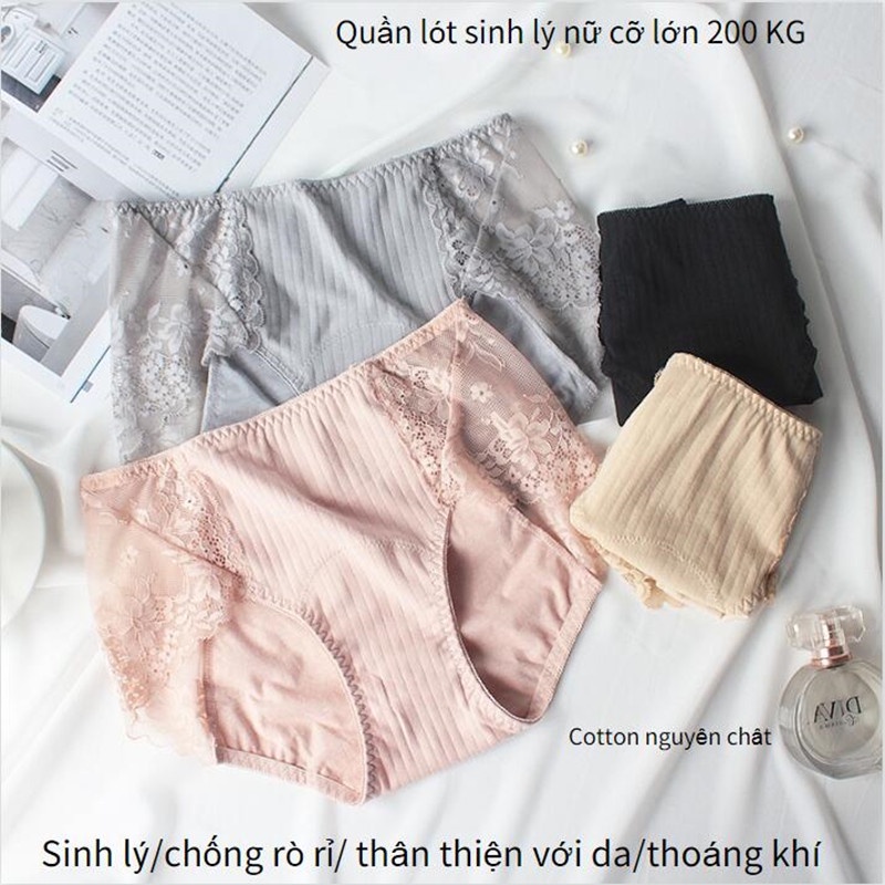 Quần Lót Sinh Lý Vải Cotton Phối Ren Lưng Cao Cho Sinh Lý