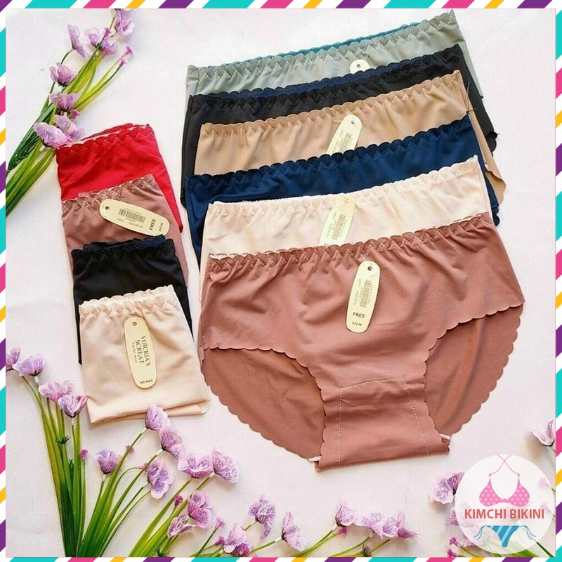[Thanh Lý] Quần lót su nữ vải mềm viền sóng  KIMCHIBIKINI chíp đúc thun lạnh thiết kế mềm mại xinh đẹp dễ thương QL158