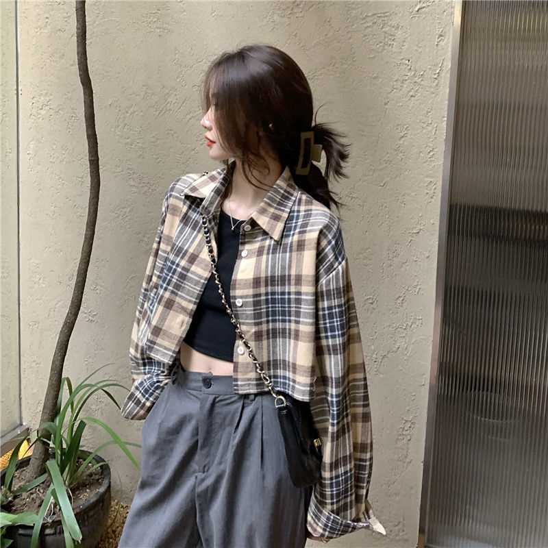 Áo Sơ Mi Caro Dài Tay Thời Trang Nữ