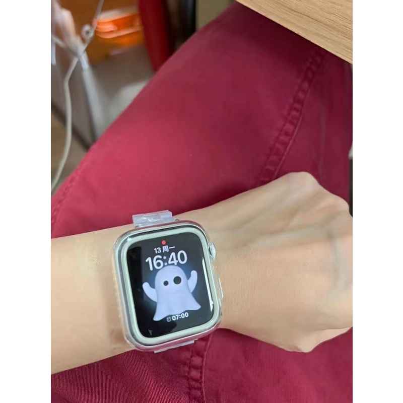Ốp Bảo Vệ Bằng PC Cứng Viền Dạ Quang Cho Apple Watch 45mm 41mm 38mm 42mm 40mm 44mm iWatch 7 6 5 4 3 SE