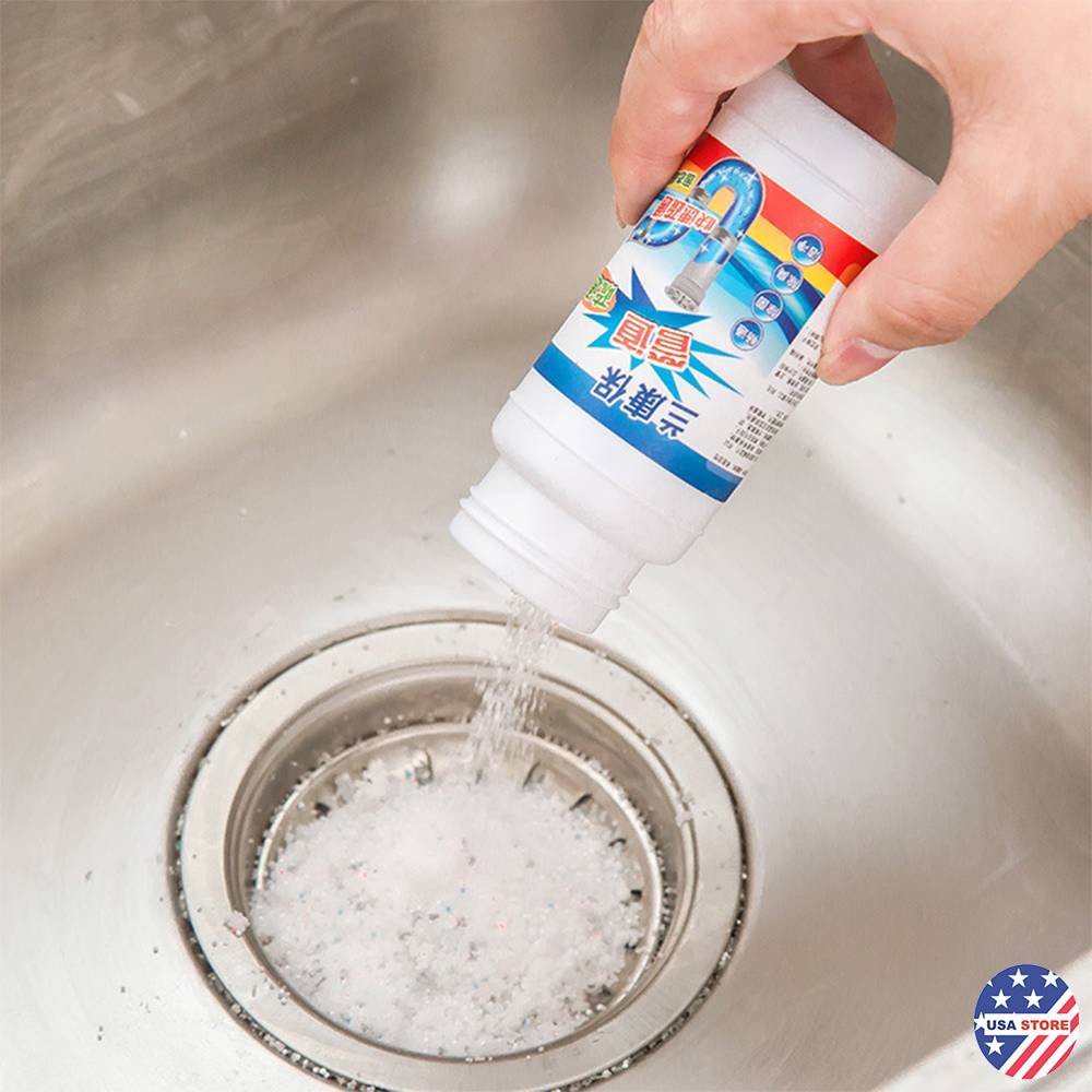 Lọ Thông Tắc Cống, Tẩy Rửa Bồn Cầu Toilet Cực Mạnh THẾ HỆ 2/3 - Làm Tan Cặn Bẩn, Tóc, Rác Bồn Tắm, Rửa Bát
