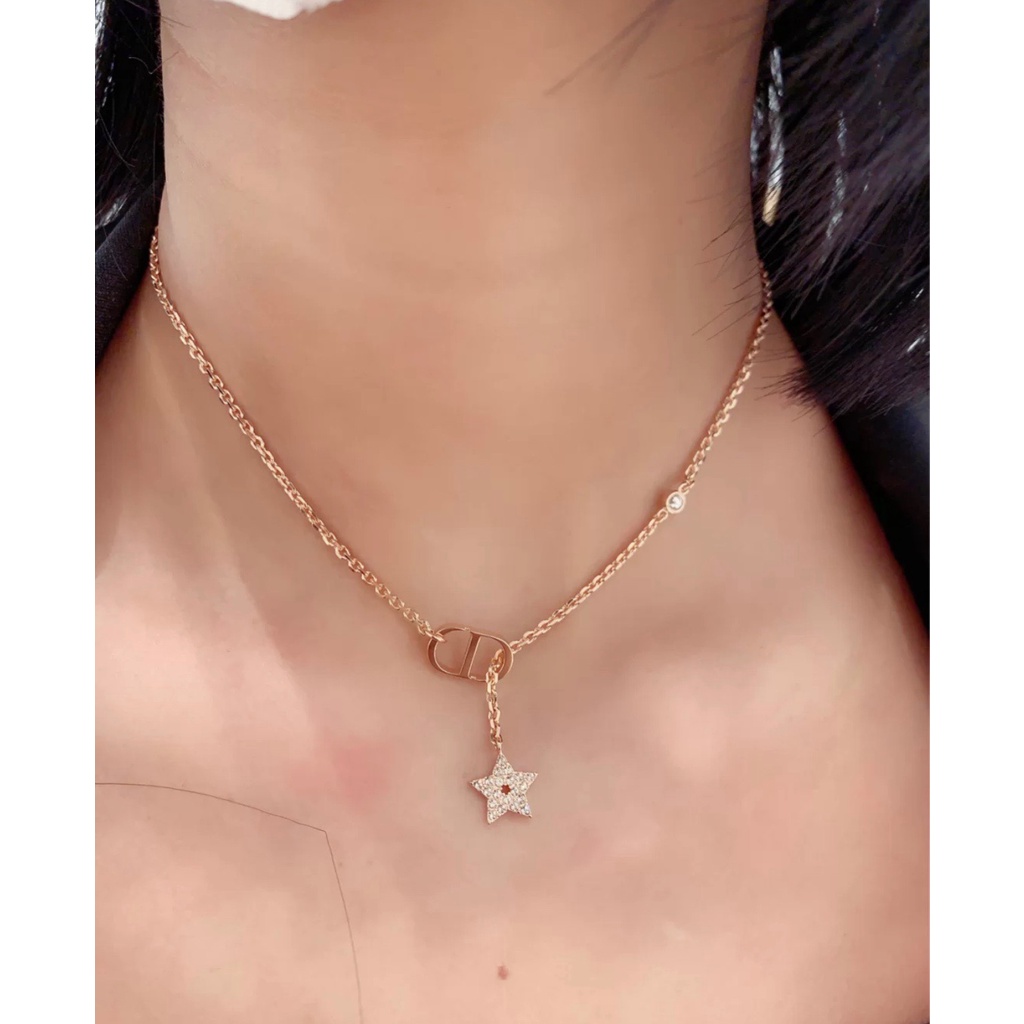 Dây Chuyền Mặt Chữ D Đính Đá 2022 Phong Cách retro