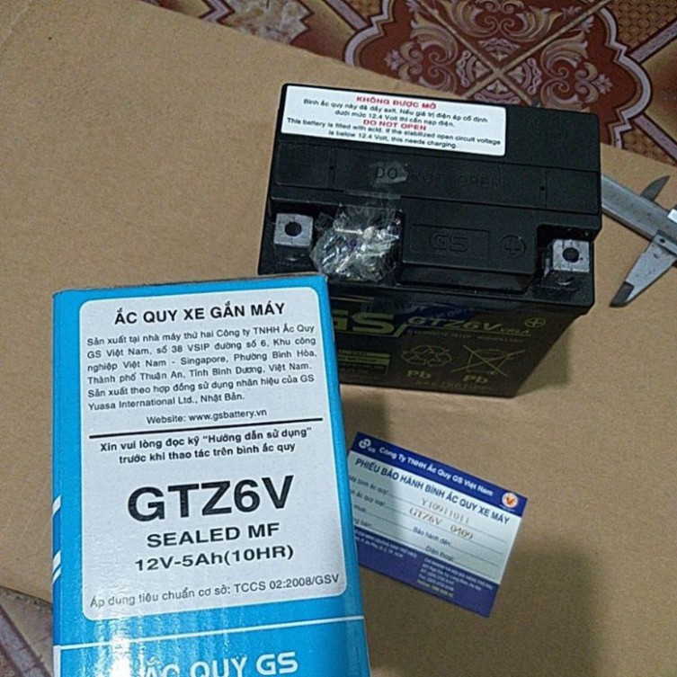 Bình Ắc Quy Khô GS GTZ6V (12V-5Ah) lắp xe ga honda