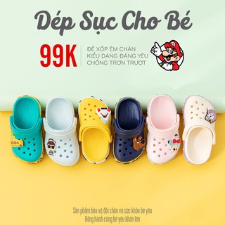 Dép sục cho bé MARIO sticker đáng yêu quai dép linh hoạt đế xốp mềm mại