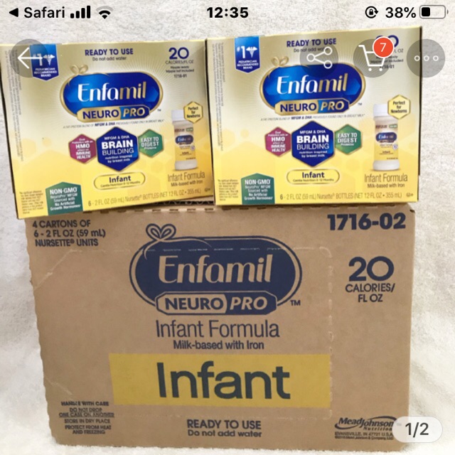 Sữa non ENFAMIL dạng nước cho bé từ 0-12 tháng tuổi