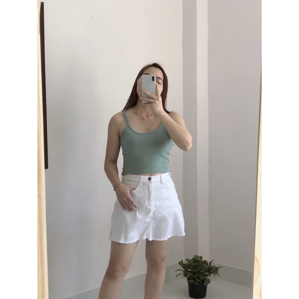 Áo Croptop Nữ Hai Dây [FREESHIP] Áo Dây Thun Gân Co Giãn Ôm Body Năng Động - Massec House - GG2203 | BigBuy360 - bigbuy360.vn
