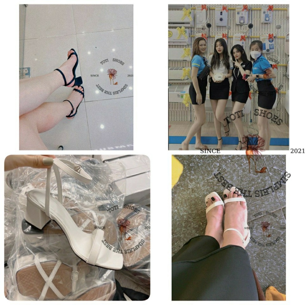 SANDAL NỮ TOTIIE SHOES - GIÀY CAO GÓT THỜI TRANG QUAI NGANG MẢNH ĐẾ VUÔNG 5 PHÂN G2204120