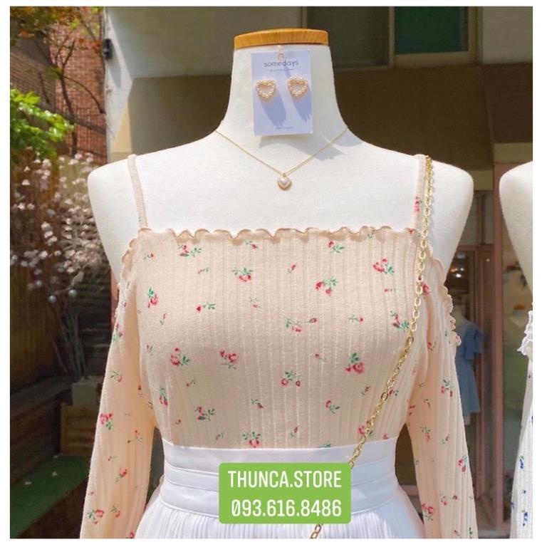 [hot] Áo Kiểu Tay Dài Trễ Vai Quyến Rũ Thời Trang Cho Nữ, áo bẹt vai hoa nhí . | BigBuy360 - bigbuy360.vn